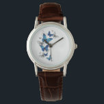 Blue Flying Butterflies Morpho Watch<br><div class="desc">Flying Blue Butterflies morpho and white butterflies on a light abstract background. Morpho. Design with blue butterflies morpho.</div>