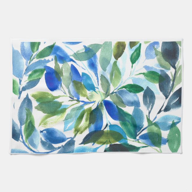 Blue Foliage Kitchen towel (Horizontal)