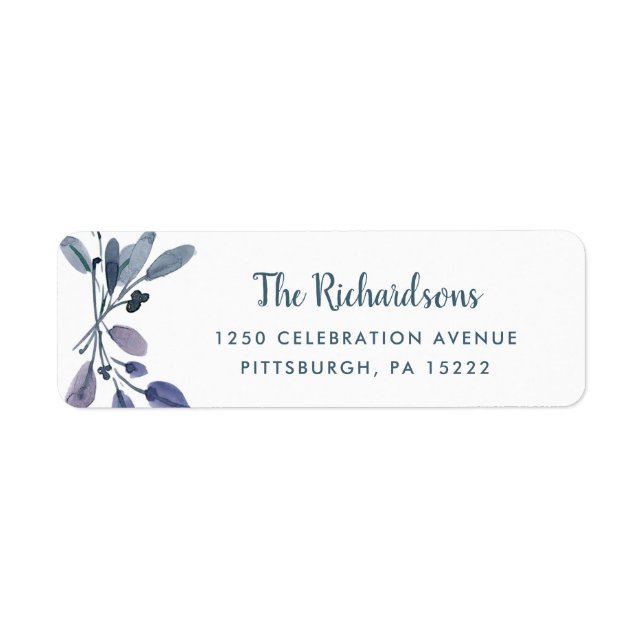 Blue Foliage on White (Front)