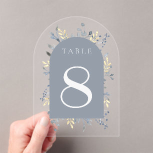  blue foliage table number 8