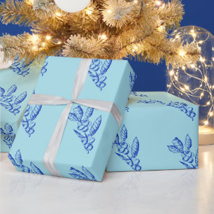 Blue Foliage Wrapping Paper