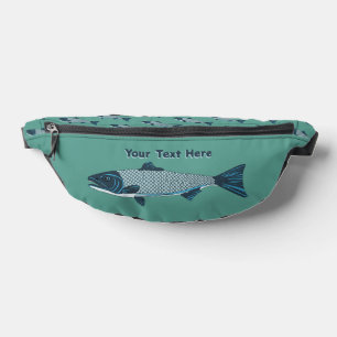 Blue Folk Art Trout/Salmon Bum Bags