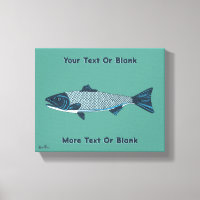 Blue Folk Art Trout/Salmon