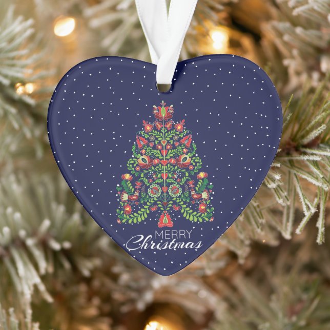 Blue Folk Christmas Decoration (Tree)
