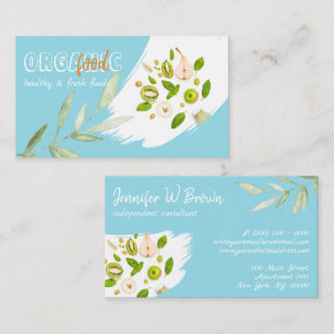 Blue Food Healthy Nutrition Detox Vegan Bakery Business Card