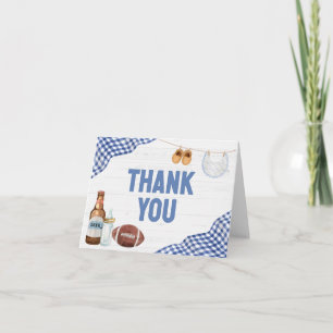 Blue Football Baby Shower Thank You Card