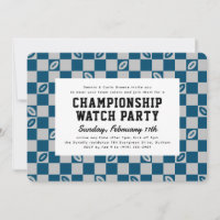 Blue Football Check Championship Game Watch Party