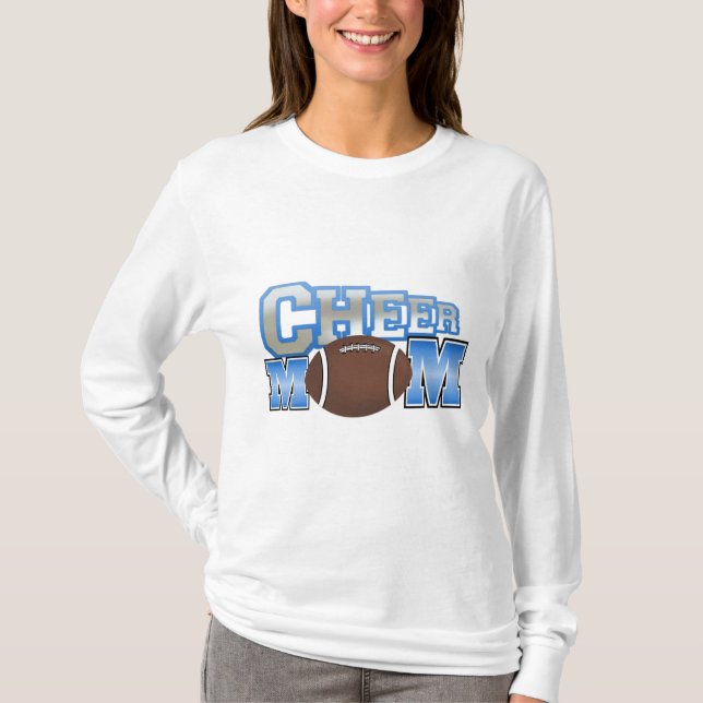 Blue Football Cheer Mum T-Shirt (Front)