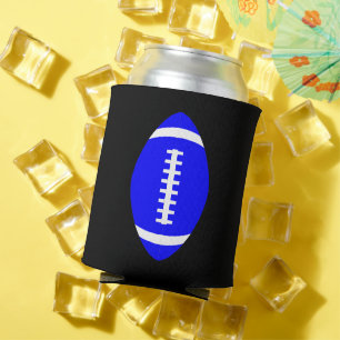 Blue Football Fan Game Day Beer Can Koozie