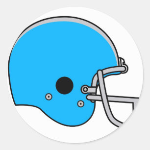 blue football helmet classic round sticker