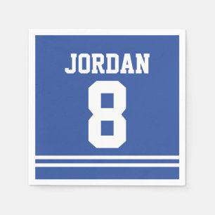 Blue Football Jersey - Sports Theme Birthday Party Napkin