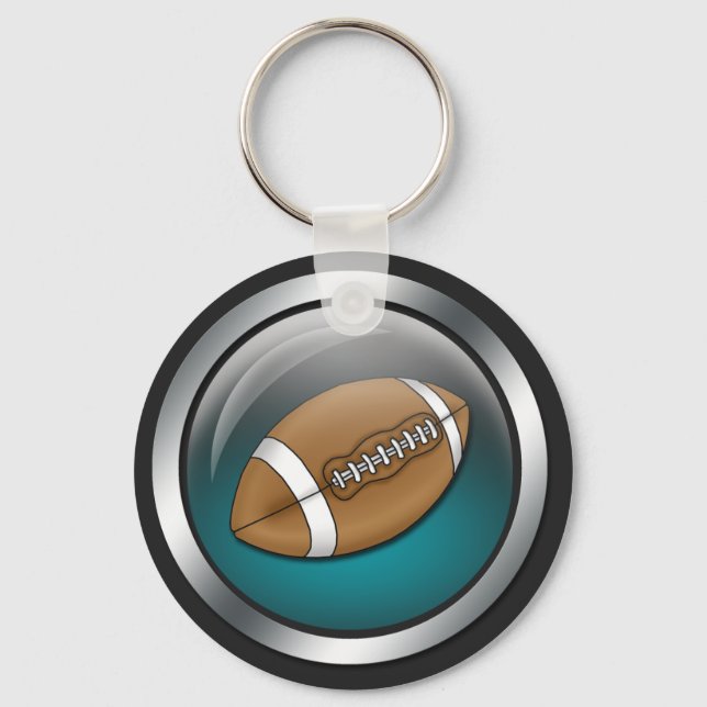 Blue : Football : Keychain (Front)