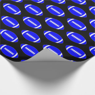 Blue Football Team or Player Sports Party Gift Wrapping Paper