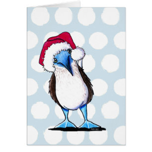 Blue Footed Bird Christmas Card