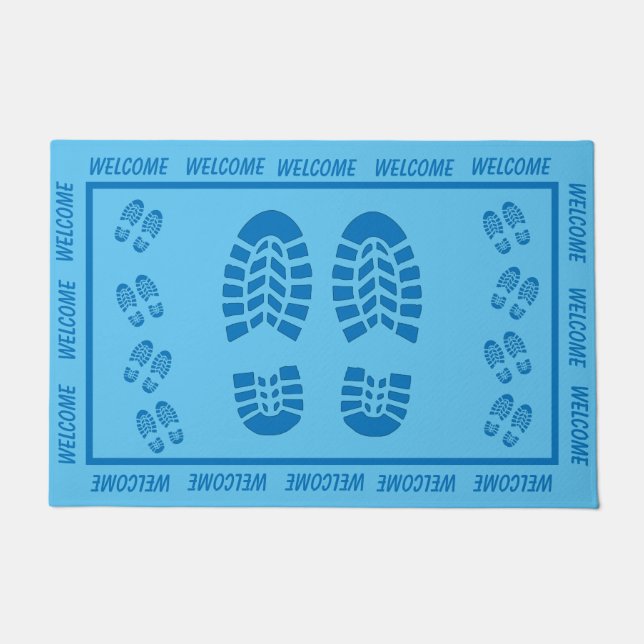 Blue Footprints and Welcome Doormat (Front)