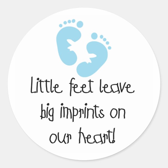 Blue Footprints Classic Round Sticker (Front)