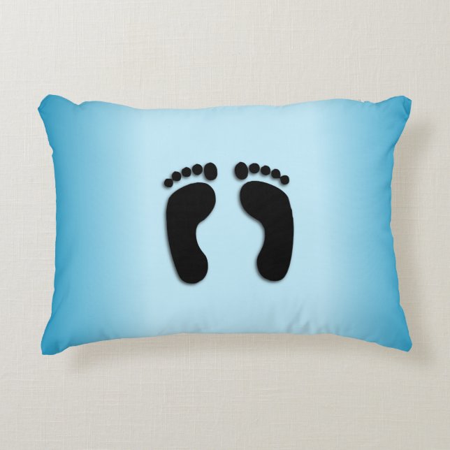 Blue Footprints Decorative Cushion (Front)