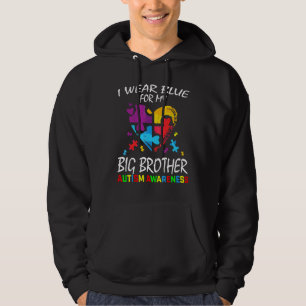 Blue For Big Brother Autism Awareness Heart Kids B Hoodie