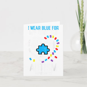 Blue For My Brother Autism Awareness Family Sister Card