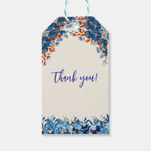 Blue Foral  Gift Tags