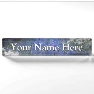Blue Forest Path Impressionist Oilpaint Nameplate