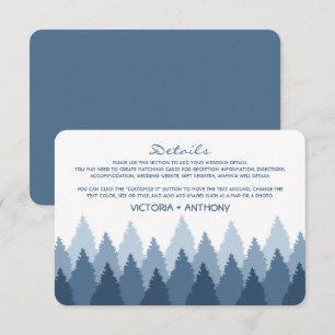 Blue Forest Range Woodland Wedding Detail Enclosure Card