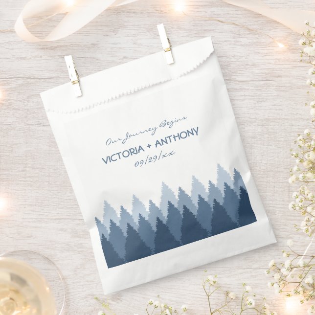 Blue Forest Range Woodland Wedding Favour Bags (Clipped)