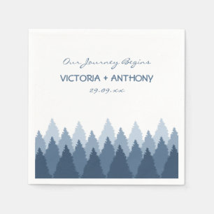 Blue Forest Range Woodland Wedding Napkin