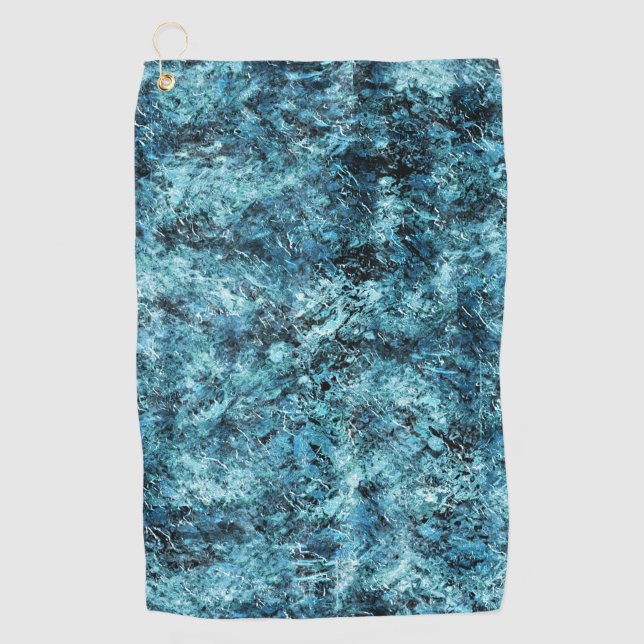 Blue forest under snow or broken glass golf towel (Front)