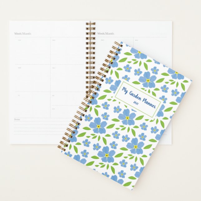 Blue Forget-Me-Knot Floral Personalised Garden Planner (Display)