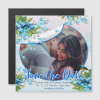 Blue Forget-me-not Flower Save the dates Announce