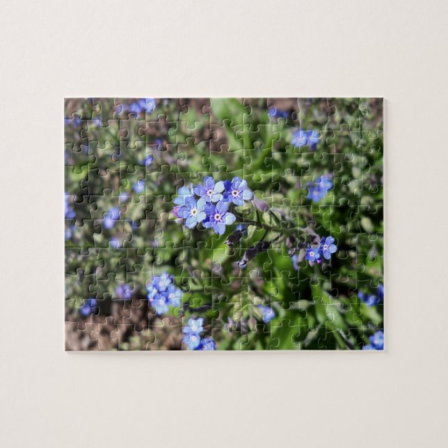 Blue Forget Me Not Puzzle (Horizontal)