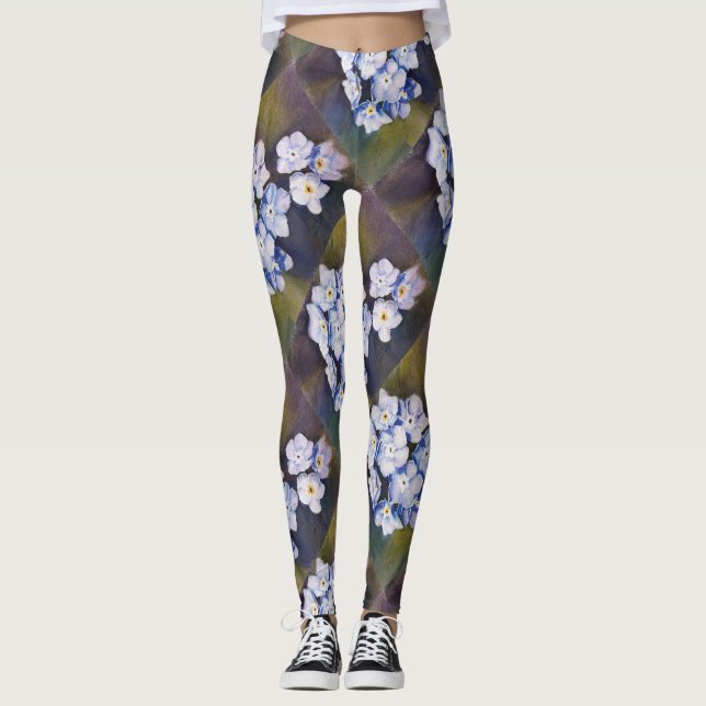 BLUE FORGET ME NOTS | FLORAL LEGGINGS (Front)