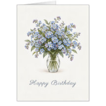 Blue Forget-Me-Nots Happy Birthday