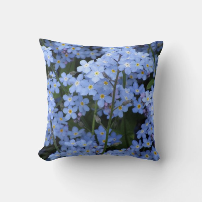 Blue Forget-Me-Nots Pillow (Front)