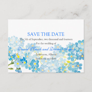 Blue Forget Me Not's Save the Date Garden Wedding