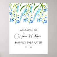 Blue forget-me-nots wedding sing