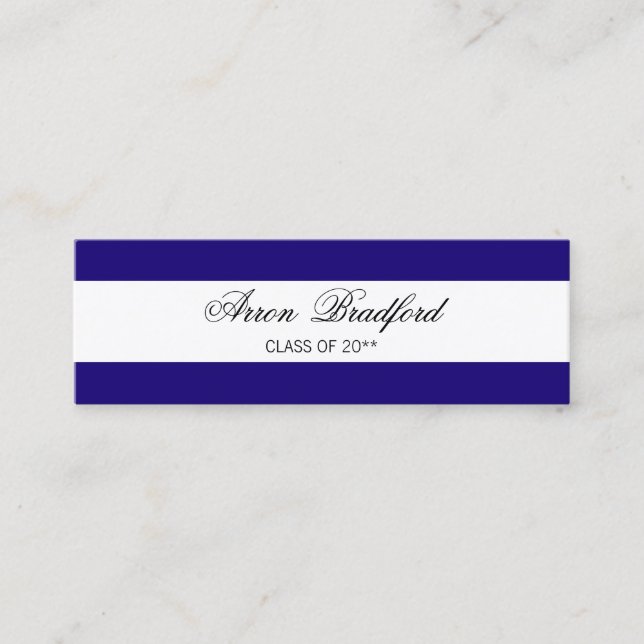 Blue Formal Graduation Name Card Enclosure (Front)