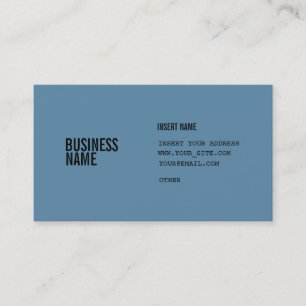 Blue Format With Columns Condensed Fonts Business Card
