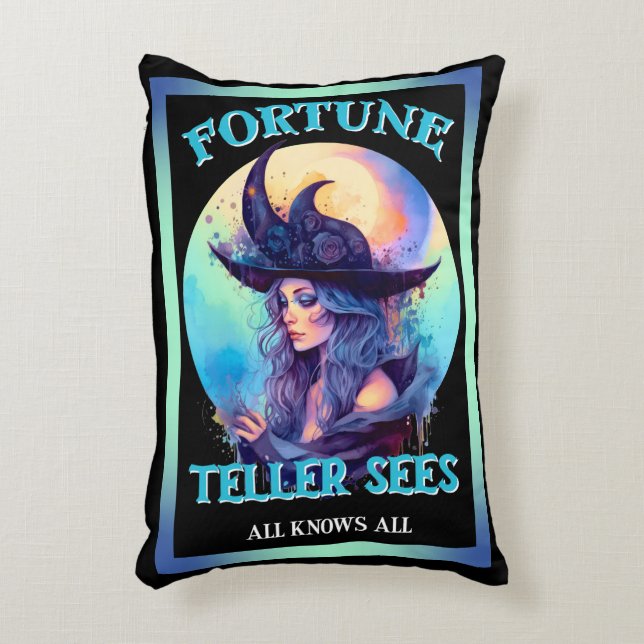 Blue Fortune Teller _ Halloween Decorative Cushion (Front(Vertical))