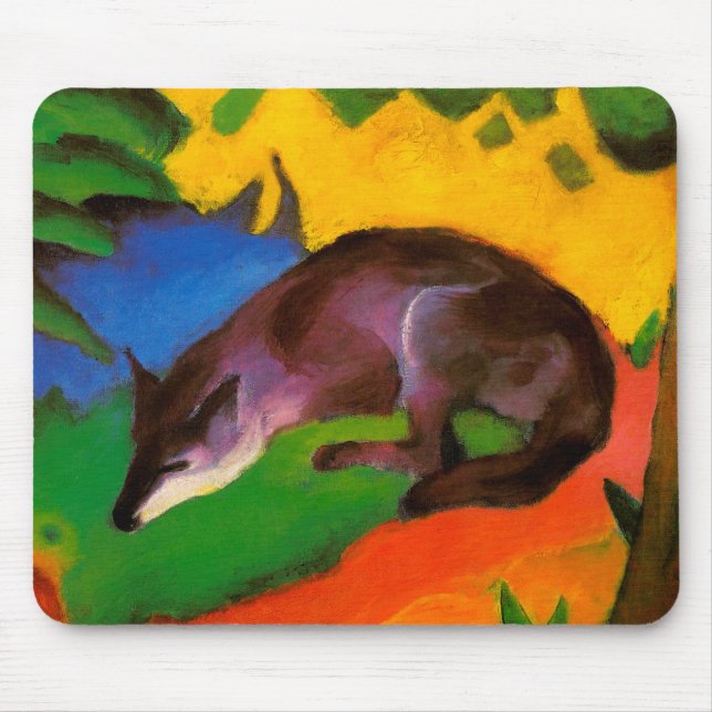 Blue Fox By Franz Marc Mouse Pad (Front)