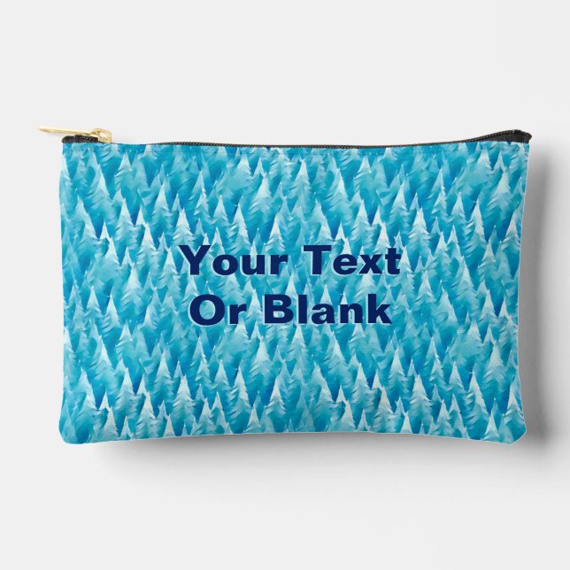 Blue Fractal Forest Accessory Pouch (Front)