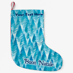 Blue Fractal Forest - Buon Natale Small Christmas Stocking