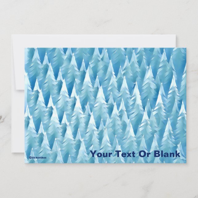 Blue Fractal Forest - Christmas Card (Front)