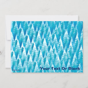 Blue Fractal Forest - Christmas Card