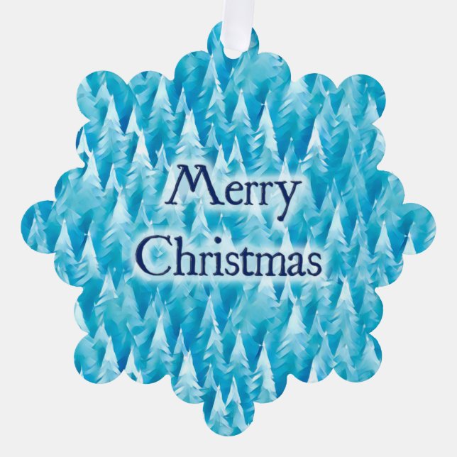Blue Fractal Forest - Christmas Card (Front)
