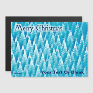 Blue Fractal Forest - Christmas Magnetic Invita Invitation
