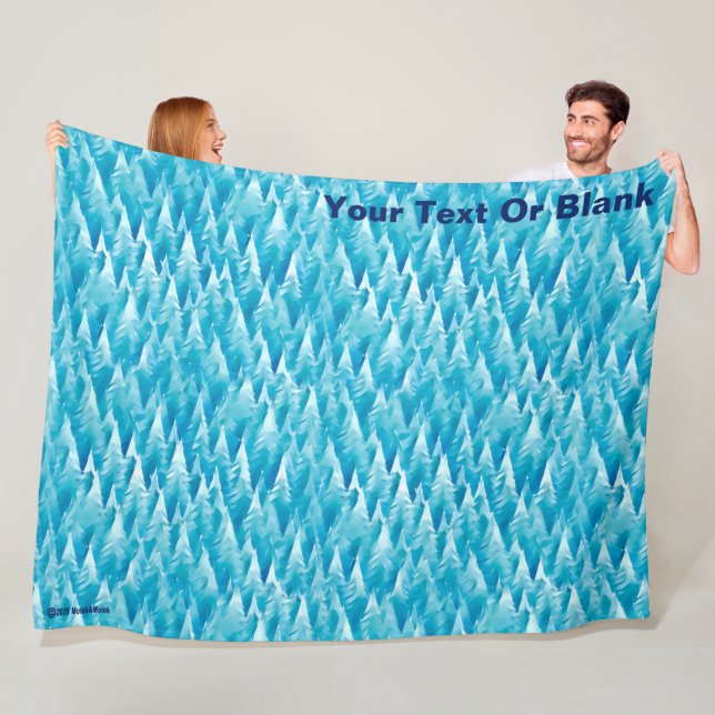 Blue Fractal Forest Fleece Blanket (In Situ)