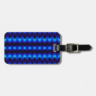 blue fractal graphic luggage tag