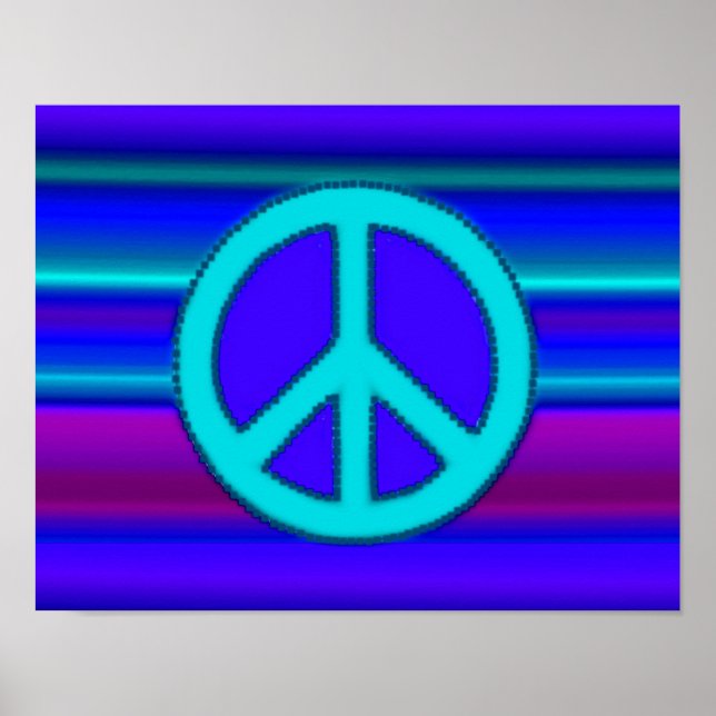 Blue Fractal & Peace Sign (Front)